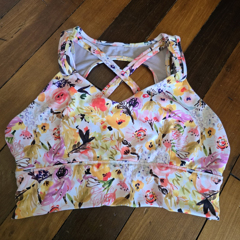 Born Primitive Milk And Muscles Sports Bra In Watercolor Fields